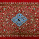 1.5'x2' Kashmir Jewel Red Decorative Wall Hanging Handicraft With Zardozi Decor 1.5'x2' Kashmir Jewel Red Decorative Wall Hanging Handicraft With Zardozi Decor