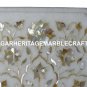 24"x24" White Marble Coffee Table Top Mother of Pearl Art Home Decor