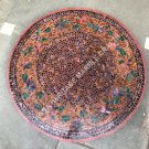 36" Black Marble Round Dining Table Top Inlay Marquetry Gemstone Home Decor E869