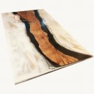 White Handmade Collectible Dining Furniture Table Top Epoxy Live Edge Art Decor