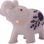 3" Marvulesh Inlaid Wild Elephant Lapis Gemstone Floral Art Bedroom Decor Gifts