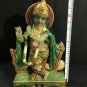 14" Handmade Real Green Pizer Lord Krishna Statue Decorative Wedding Gift Decor