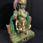 14" Handmade Real Green Pizer Lord Krishna Statue Decorative Wedding Gift Decor
