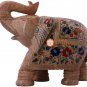 12" Marble Trunk Up Elephant Statue Carnelian Semi Precious Bedroom Decor Gifts