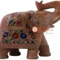 12" Marble Trunk Up Elephant Statue Carnelian Semi Precious Bedroom Decor Gifts