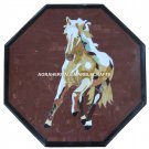 Marble Coffee Center Table Top Pietra Dura Running Horse Inlay Art Decor H509