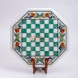 Marble White Handmade Chess Set With Counter Top Multi Stone Inlaid Arts Decor