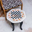 White Marble Handmade Chess set Top With Wooden Stand Carnelian Floral Art Decor White Marble Handmade Chess set Top With Wooden Stand Carnelian Floral Art Decor