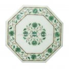 12" Marble Marble Coffee Table Real Malachite Inlay Floral Outdoor Decor H1155 12" Marble Marble Coffee Table Real Malachite Inlay Floral Outdoor Decor H1155