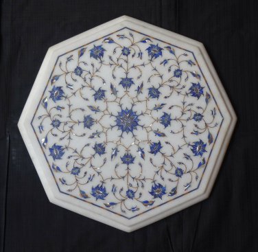 Marble Table Top Exclusive White Lapis Lazuli Dining Pietra Dura Christmas Gifts