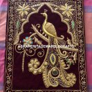 Hand Crafted Peacock Embroidery Wall Hanging Work With Kashmiri Gold String M116 Hand Crafted Peacock Embroidery Wall Hanging Work With Kashmiri Gold String M116