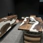 White river dining,Mappa Burl epoxy resin,poplar wood dining table ,epoxy Tables
