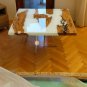 White Epoxy Resin Wood Custom Corridor Dining Table Tops Handmade Living Decor