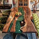 Epoxy Dining Center Table Top Live Edge Green Resin Wood Table For Big Family Epoxy Dining Center Table Top Live Edge Green Resin Wood Table For Big Family