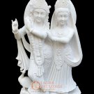 42" White Marble Radha Krishna Sculpture Handmade Love Gift Bedroom Decor E1160