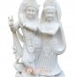 42" White Marble Radha Krishna Sculpture Handmade Love Gift Bedroom Decor E1160