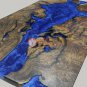Blue Resin Epoxy Dine Center Table Top handmade Collectible Royal Furniture Deco