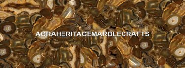 Marble Conference Table Brown Agate Precious Stone Work Living Room Decor H5603