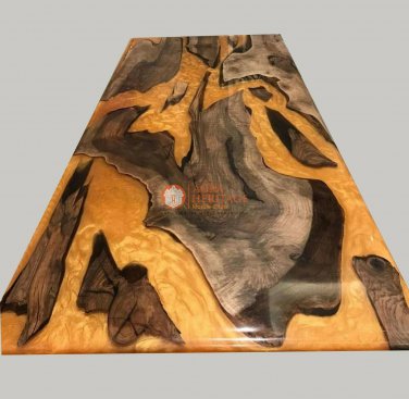 Wooden Handmade Epoxy Custom Dining Table Top Resin River Collectible Table Deco