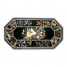 5'x3' Marble Conference Table Top Marquetry Floral Inlay Interior Decor E1007