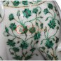 9" Marble Trunk Up Elephant Malachite Floral Fine Stone Christmas Eve Gift Decor