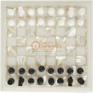 White Marble Chess Set Inlaid Mop Stone Mosaic Designer Table Top Play Room Deco White Marble Chess Set Inlaid Mop Stone Mosaic Designer Table Top Play Room Deco