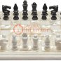 White Marble Chess Set Inlaid Mop Stone Mosaic Designer Table Top Play Room Deco
