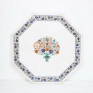 Inlay Art Decor White Marble Inlay Table Top | Coffee Table | Corriodor Table