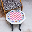 Marble White Top Chess Inlaid Game Multi Stone Mosaic Stone Art Decorative Game
