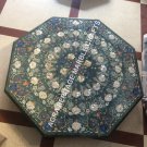 36" Green Marble Dining Table Top Mother of Pearl Multi Pietra Dura Decor H5368A