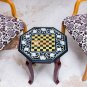 Black Marble Top Chess Set Inlaid Customization Table Top Marquetry Art Decor