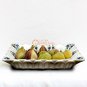White Marble Collectible Designer Fruit Storage Bowl Multi Stone Marquetry Decor
