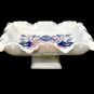 White Marble Handmade Collectible Fruit Storage Bowl Lapis Inlaid Marquetry Arts