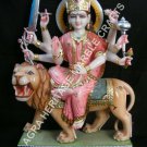 18" Marble Goddess Durga Figurine Hand Painted Design Religious Gift Decor H4241
