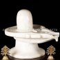 White Handmade Stone Marble Idol Shivling Religious Statue Home Decor Gift E1364