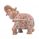 Marble Elephant Stunning Multi Inlay Floral Work Giving Special Gift Decor E44 Marble Elephant Stunning Multi Inlay Floral Work Giving Special Gift Decor E44