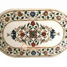27"x44" Inch White Marble Oval Coffee Table Top Marquetry Outdoor Decor E531 27"x44" Inch White Marble Oval Coffee Table Top Marquetry Outdoor Decor E531