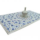 4'x2' Marble Dining Table Top Marquetry Inlaid Lapis Floral Living Decor H3046