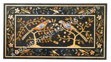 4'x3' Exclusive Marble Restaurant Dining Table Top Marquetry Inlaid Decor H5135A