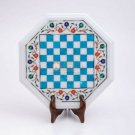 Marble White Top Decorative Chess Set Indoor Best Game Turquoise Stone Art Decor Marble White Top Decorative Chess Set Indoor Best Game Turquoise Stone Art Decor