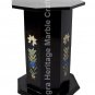 28"x15" Marquetry Inlaid Marble Pedestal & Table Base Occasional Decor E547B