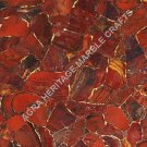 24" Red Jasper Marble Coffee Side Table Top Inlay Mosaic Furniture Decor E254
