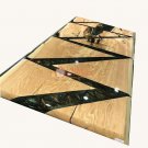Beautiful Zigzag Black Resin River Custom Dinning Table Top Hallway Decor Arts