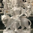 36" Marble Durga Maa Divine Statue Handmade Art Temple Hallway Decorative E425
