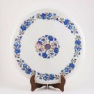 Marble 16" Top Coffee Table Lapis Marquetry Floral Design Collectible Gift Decor