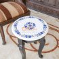 Marble 16" Top Coffee Table Lapis Marquetry Floral Design Collectible Gift Decor