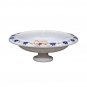 White Marble Lapis Inlaid Floral Semi Precious Art Fruit Storage Bowl Home Decor