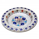 White Fruit Storage Bowl Lapis Inlaid Pietradura Floral Design Kitchen Decor Art White Fruit Storage Bowl Lapis Inlaid Pietradura Floral Design Kitchen Decor Art
