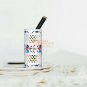 Marble White Pen Stand Decorative Lattice Multi Stone Art Office Desk Decor Gift
