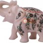 5" Marble Handmade Elephant Sculpture Pauashell Inlaid Floral Veterans Gift Deco